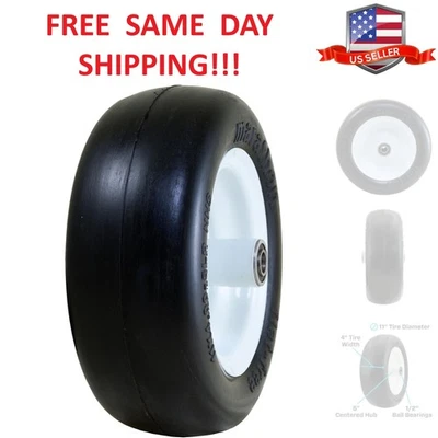 ✅ Neumático de cortacésped sin plano sobre rueda 5′′ buje 1/2′′ rodamientos 11X4.00-5′′ ✅ Foto 1 de 4