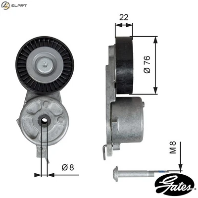 BELT TENSIONER VRIBBED BELT T39141 FOR FORD MONDEO/IV/Turnier S-MAX GALAXY 1.8L - Image 1 of 4