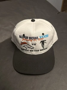 VTG  Super Bowl XXXIII 1999 Broncos vs Falcons Hat Battle on the Beach SnapBack - Picture 1 of 7