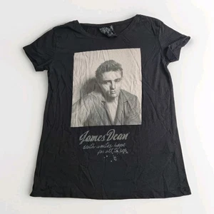 PULL & BEAR Womens James Dean Graphic T-Shirt Top Tee Size S Cotton Modal EUC - Foto 1 di 9