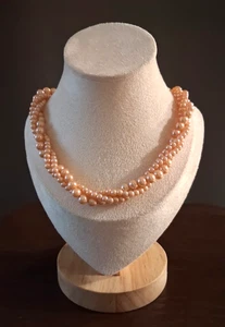 Pink Freshwater Pearls, Multi Strand, Twisted, Graduated , Exquisitely Refined - Picture 1 of 4