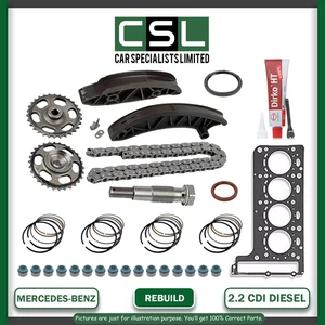 MERCEDES-BENZ OM651 2.2 CDI TIMING CHAIN KIT HEAD GASKET PISTON RINGS SEALS KIT - Picture 1 of 17
