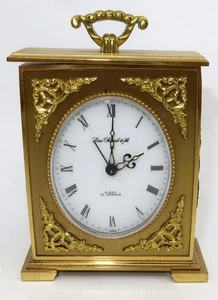 LOUIS SCHWAB ET FILS, Golden Brass Carriage Alarm Clock, For Parts Only, 4 3/4" - Picture 1 of 9