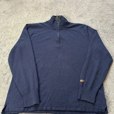 The North Face Men’s L Navy Wool Blend 1/4 Zip Sweater - Image 1 of 4