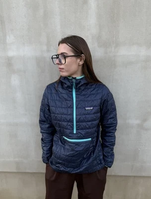 Chaqueta Pullover Patagonia Nano Puff Bivy Mujer S Azul Primaloft Con Capucha Anorak Foto 1 de 4