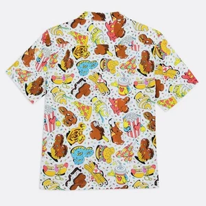 Camisa grande con botones para campamento de comida aperitivos Mickey de los parques Disney Eats de Disney nueva con etiquetas - Imagen 1 de 9