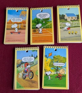 Lot of 5 Vintage PEANUTS Snoopy Woodstock Small MEMO PADS Notebooks - Picture 1 of 5