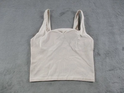 Camisa ROSA Victoria's Secret Mujer Mediana Crema Acanalada Sin Costuras Camiseta sin Mangas Foto 1 de 4