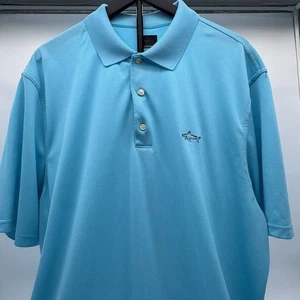 Camisa Polo de Golf Greg Norman Para Hombre XXL Azul Logo Tiburón Rendimiento Calce Seco - Imagen 1 de 13