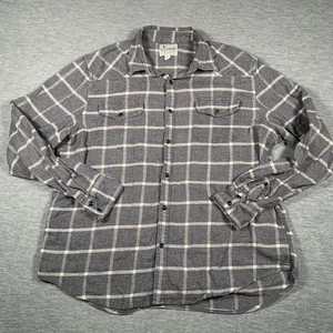 Lucky Brand Hemd Herren groß grau kariert Langarm Flanell Stretch Taschen - Bild 1 von 11