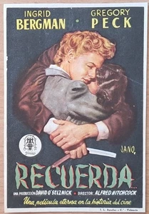 Spellbound ORIGINAL Spanish '46 Herald Hitchcock Ingrid Bergman Gregory Peck art - Bild 1 von 4
