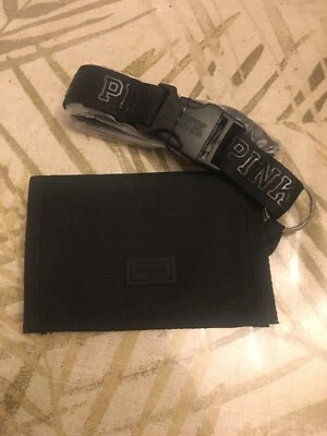 NWT Victorias Secret PINK ID/ Lanyard Holder/Wallet In Pure Black - Image 1 of 4