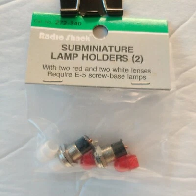 Radio Shack 272-340 Soporte Lámpara Subminiatura (2) con 2 Lentes Rojo y 2 Blanco  Foto 1 de 2