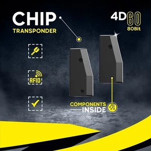 ★2x Transponder Wegfahrsperre Chip 4D60 / 4D ID60 für MAZDA MITSUBISHI NISSAN★ - Picture 1 of 3