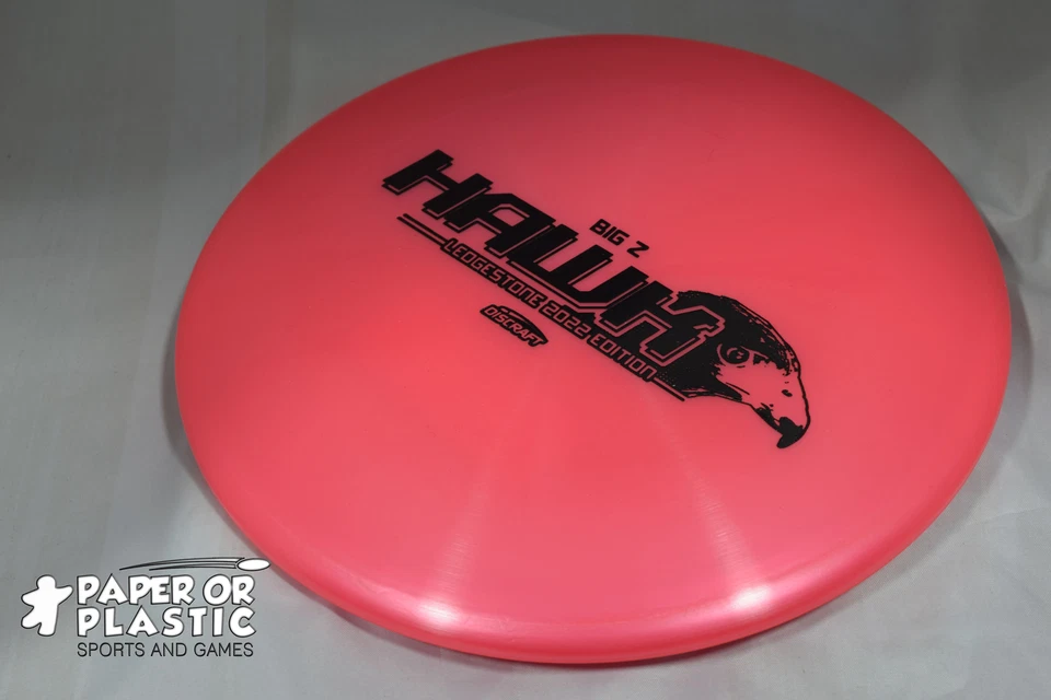 Discraft Ledgestone 2022 BIG Z HAWK Disc Golf 177 G Mid-Range Pink NEW Black - Image 1 of 1