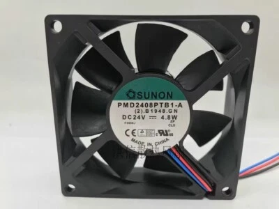 SUNON PMD2408PTB1-A 8025 DC24V 4.8W 80MM 8CM 3-Wire Inverter Cooling Fan - Image 1 of 3