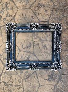 Schwarzer Rahmen, Bilderbild, Kunstrahmen, Barock verzierter Rahmen, 16x20, 20x24 - Bild 1 von 6