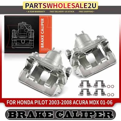 Pinzas de freno traseras izquierda y derecha con soporte para Acura MDX 01-06 Honda Pilot 03-08 Foto 1 de 4