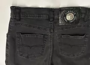 Jeans Versace Couture neri USA taglia 27 small Medusa ferramenta impreziosita - Foto 1 di 21