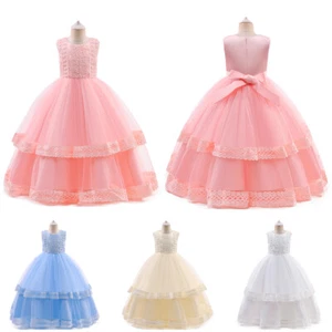 Kid Baby Girls Flower Sequins Tutu Dress Wedding Party Bridesmaid Princess Dress - Picture 1 of 16