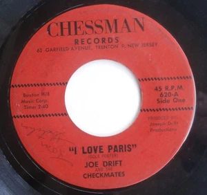 Rare 45 RPM Private Press Popcorn JOE DRIFT And THE CHECKMATES Chessman Record - Picture 1 of 4