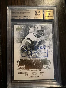 2011 Upper Deck College Legends Bowl Game Heroes /5 Jim Kelly Auto BGS 9.5/9 - Picture 1 of 3