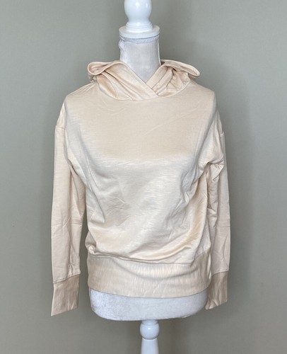 OFF WHITE felpa pullover donna felpa con cappuccio officina nuova con etichetta $68 taglia XS panna C8
