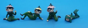 Juego de 4 hadas/elfos/pixies de cerámica vintage. Estatuillas Japón. Reparado - Imagen 1 de 9