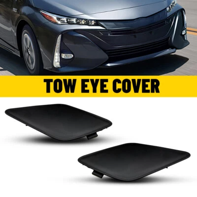 Parachoques delantero izquierdo y derecho para Toyota Prius Prime 2017-2020 gancho de remolque tapa de ojo cubierta Foto 1 de 4