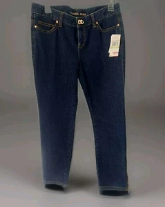 NWT Michael Kors Women's Low Rise Skinny Leg Jeans Stretch Sz 4 Short Zip Ankles - Picture 1 of 10