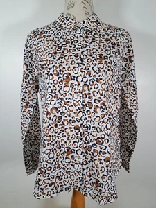 BELLA DI NOTTE Riga Print Long Sleeve Blouse Cotton Shirt BNWT Women's Size 10 - Picture 1 of 20