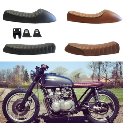 Cafe Racer Retro Refit Flat &Hump Saddle Seat For Honda CB Yamaha SR Kawasaki KZ - Image 1 of 4