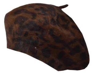 Gorra boina Angora Angora Angela & William Leopard 10,5" de diámetro - Imagen 1 de 4