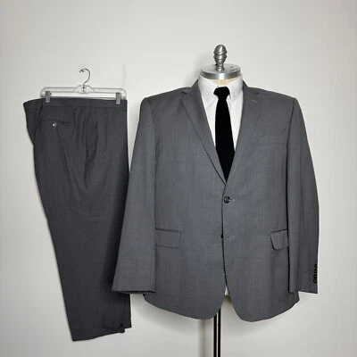 Tiglio Men’s Gray Wool Suit 50R Jacket 42W Pants Stripe Two-Piece - Image 1 of 4