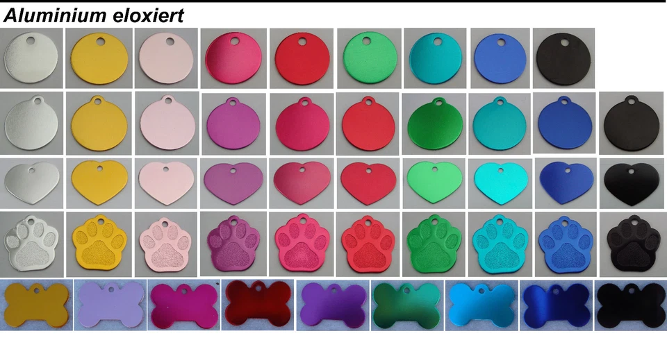 Marca per cani incisione diamantata 🐱 marchi per cani 🐱 zampa 🐱 ossa 🐱 alluminio anodizzato - Immagine 1 di 1