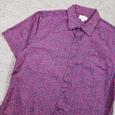 Camisa Haggar Para Hombre Grande Púrpura Abotonada Floral Colorida Salvaje Foto 1 de 4