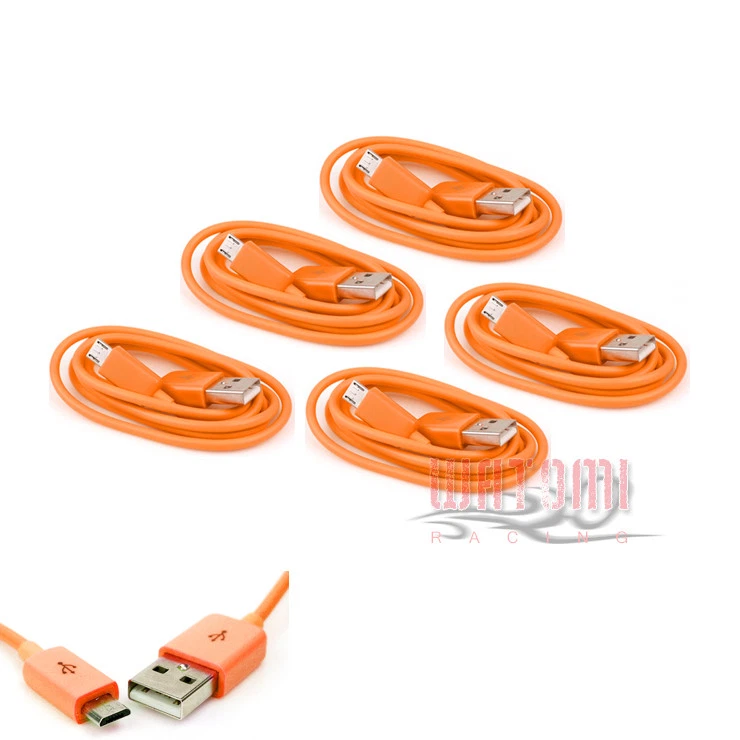 5X 3FT MICRO USB DATA SYNC CHARGER CABLE ORANGE NOKIA LUMIA 920 1020 LG OPTIMUS - Image 1 of 1