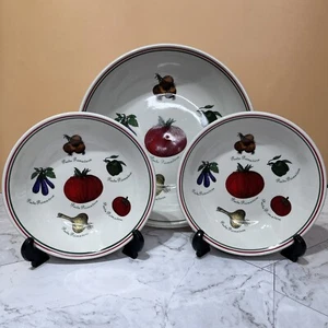 3 Piece PASTA PRIMAVERA Set 12” & Two 8.25" Serving Bowls Dish Stoneware - Picture 1 of 16