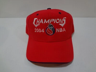 2004 NBA Champs Detroit Pistons Strapback Chapéu Big Boy Headgear Novo sem etiquetas Mistura de Lã - Imagem 1 de 4