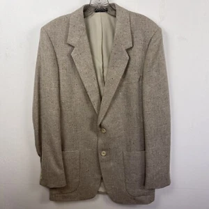 Abrigo deportivo Jaguar 4/40 para hombre Tweed Blazer chaqueta de lana beige - Imagen 1 de 8