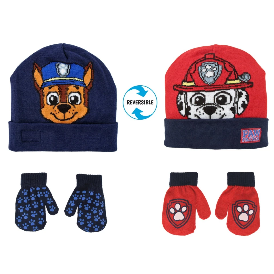 Nickelodeon Reversible Boys Winter Hat and Mittens/Gloves Set,Paw Patrol Age 2-7 - Image 1 of 1