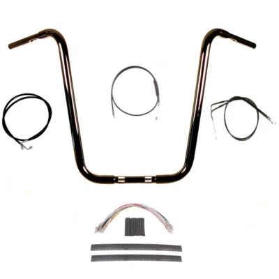 Kit de guidão 1 1/4" preto 20" macaco cabide 1990-1995 Harley-Davidson Sportster - Imagem 1 de 2