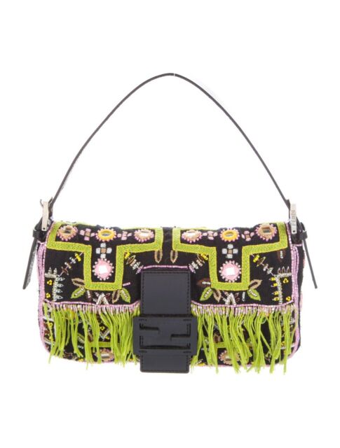 Fendi Paisley Embroidered Baguette Bag with Crystal FF Hardware - AWL1 –  LuxuryPromise