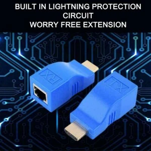 2*1080P HDMI Extender to RJ45 Over Cat 5e/6 Network LAN Ethernet HDTV Adapter ST - Picture 1 of 9