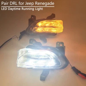For Jeep Renegade 15-18 DRL Daytime Running Light LED Fog Lamp with Turn Signal - Picture 1 of 6
