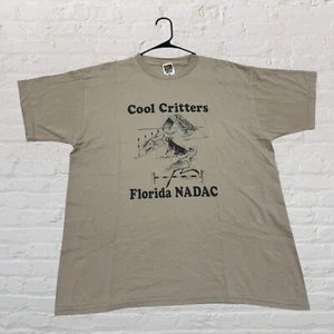 VTG Florida Animal Shirt Adult XL Beige Cool Critters Dogs Birds FIsh Mens - Picture 1 of 5