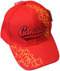 Baseball Hat, Embossed Canada Lettering with Maple Leaves (Beige, Black & Red)