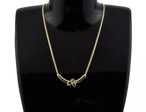 Kette 585/000 14 K Gelbgold Collier Rubin, Saphir, Diamant, 42 cm lang - Bild 1 von 4