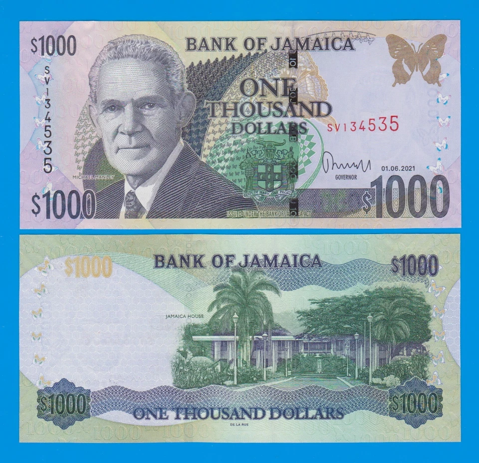 Jamaica 1000 Dollars P 86 2021 UNC - Image 1 of 1