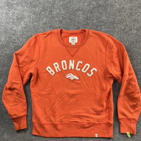 Denver Broncos Sweater Adult Large Orange Spellout NFL Football Sweatshirt Mens Cover
